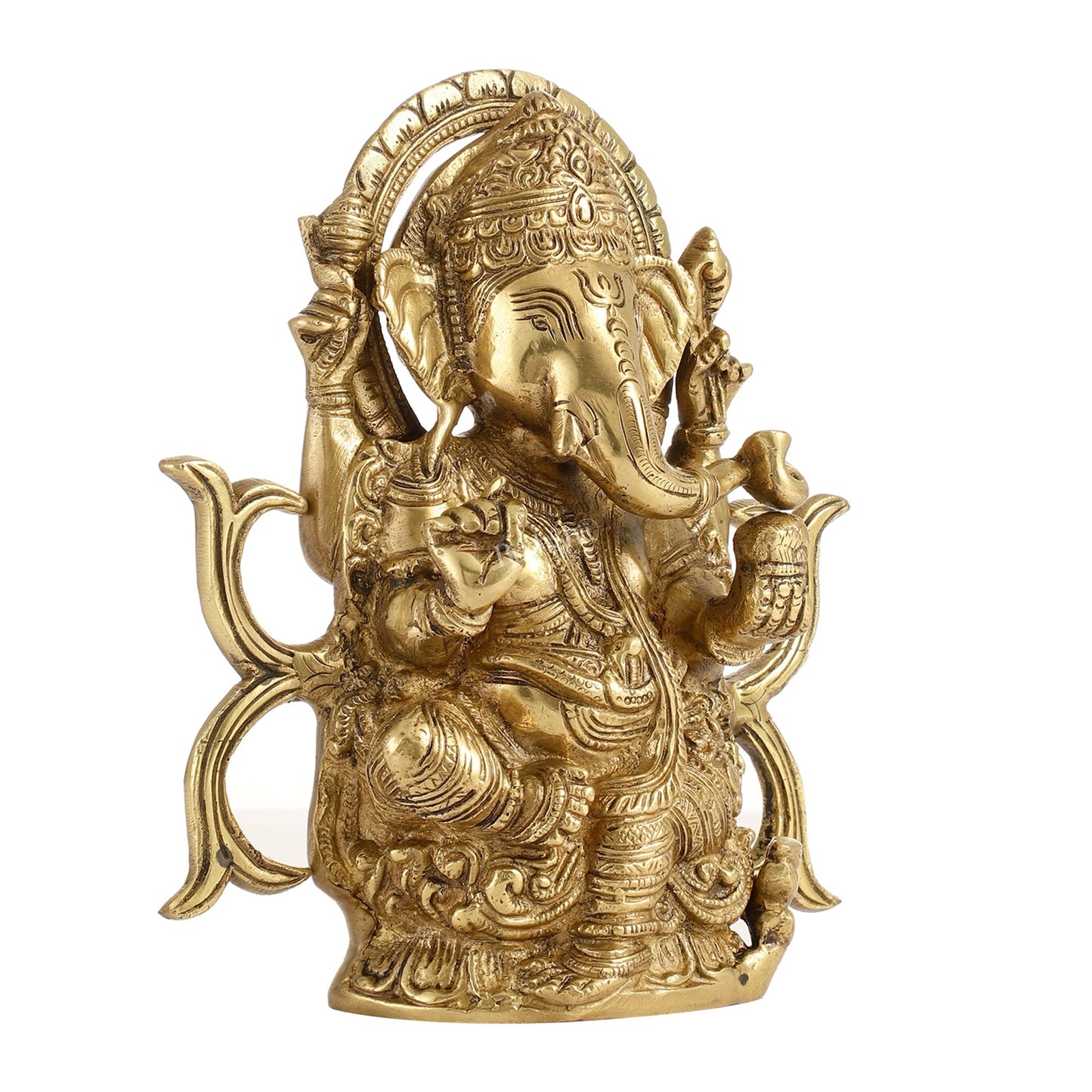 Sama Homes-11 5 inch brass ganesha idol exquisite hindu deity statue