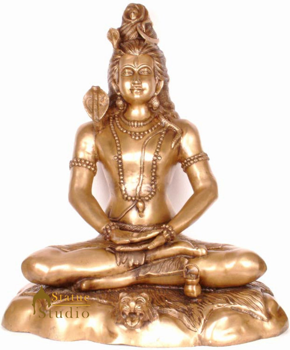 Brass Large Lord Shiva Idol Bhole Nath Mahadeva Shankar The Destroyer 28"