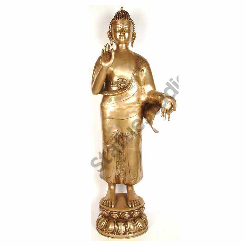 Large Size Rare Old Standing Blessing Buddha Thanksgiving Gift Statue 4 Feet