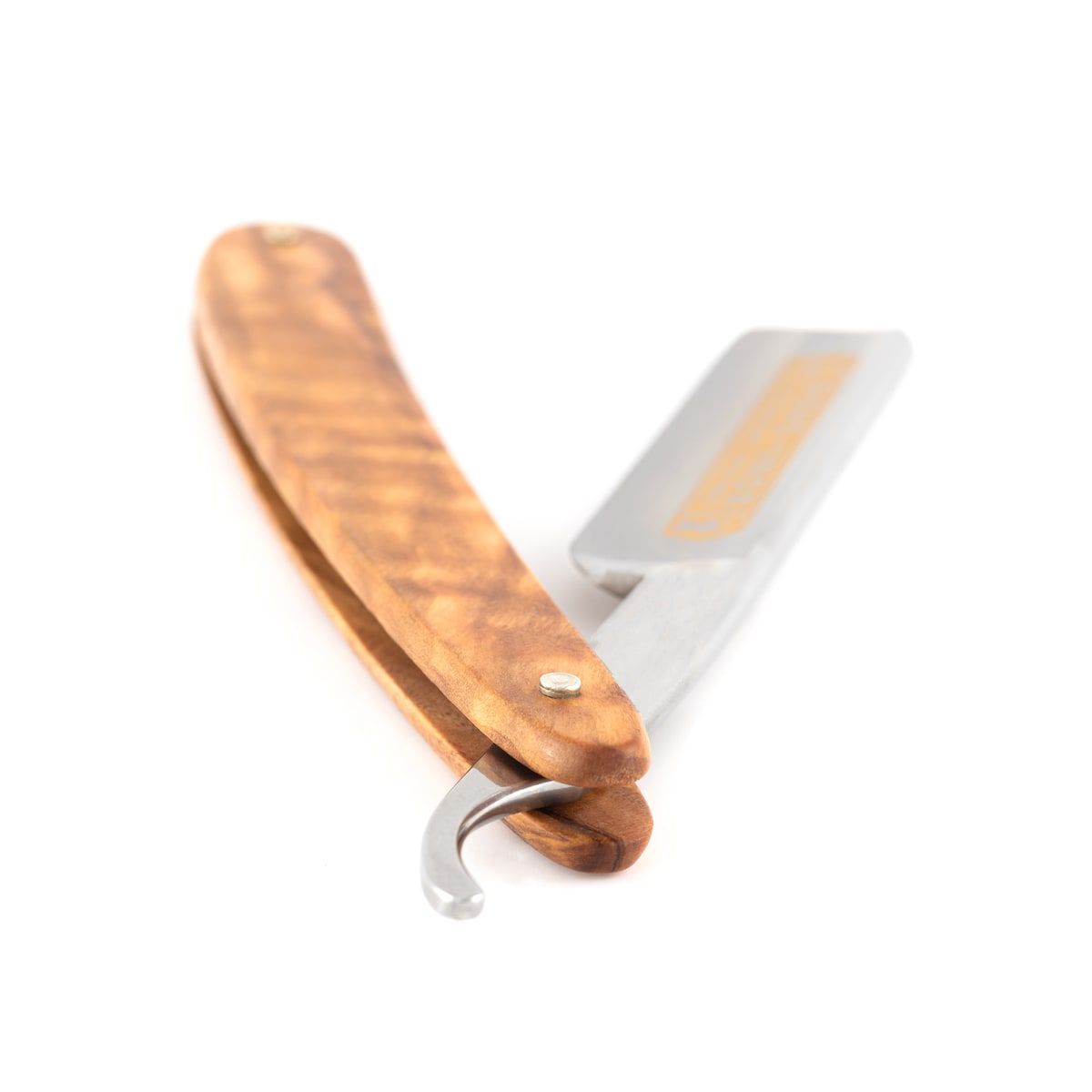 Dovo Straight Razor, "Inox" 5/8", Stainless Steel, Full Hollow Grind, Olive Wood Handle