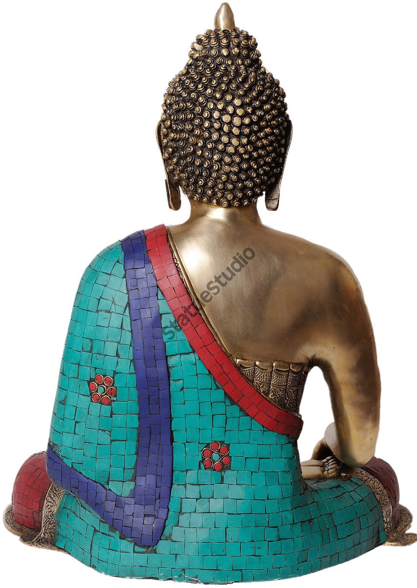 Large Size Bhumisparsha Earth Touching Mudra Lord Buddha Room Décor Idol 2 Feet