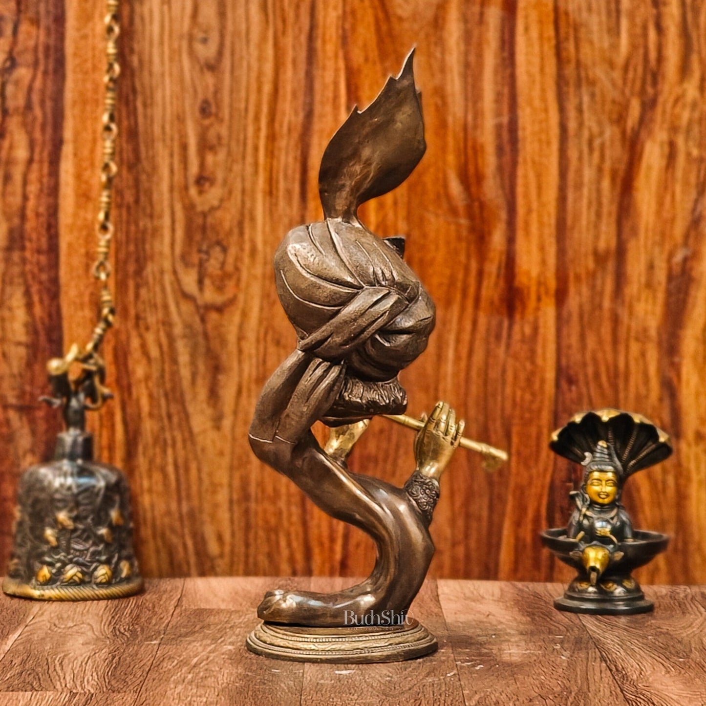 Sama Homes-beautiful krishna brass idol showpiece 20