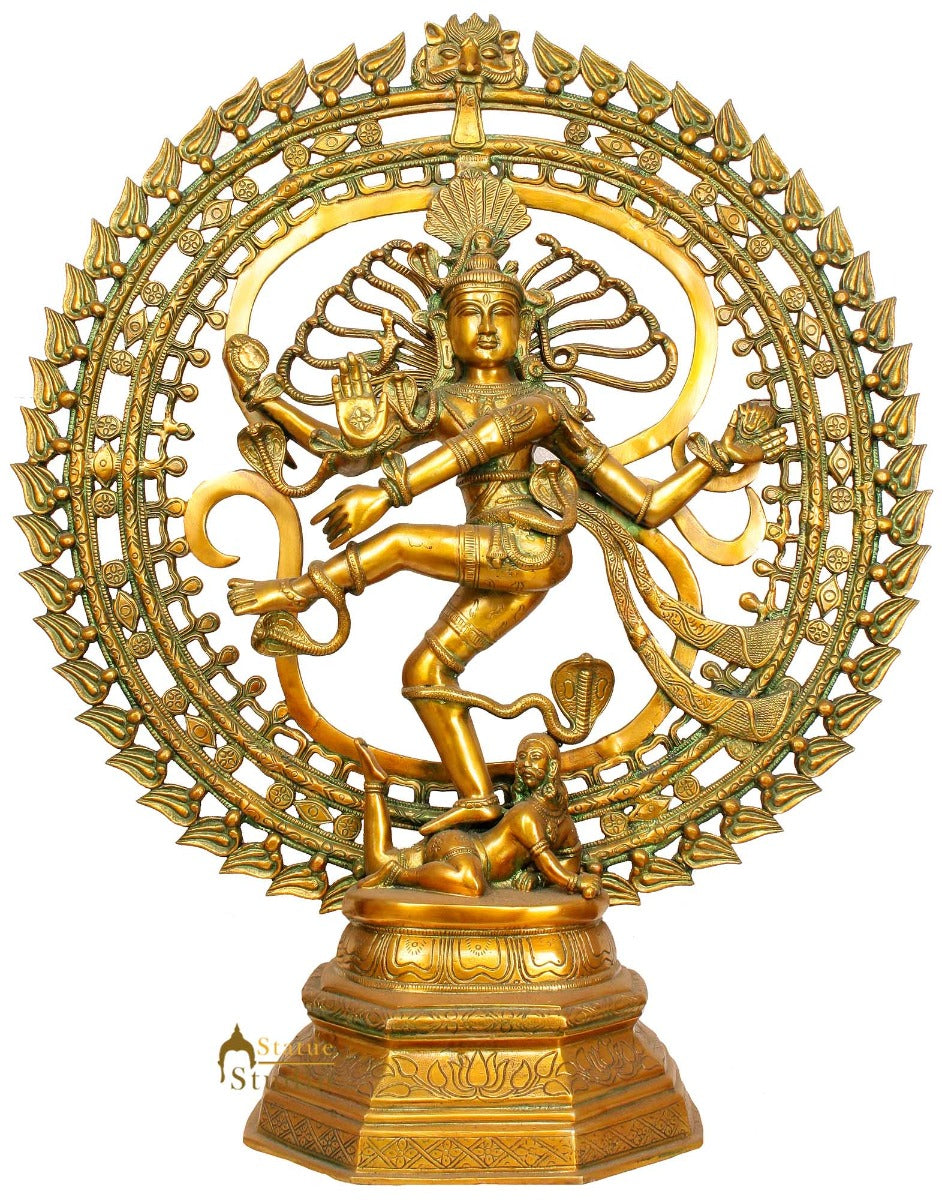 Large Size Indian God Dancing Shiva Nataraja 2.5 Feet With Sacred AUM OM Symbol