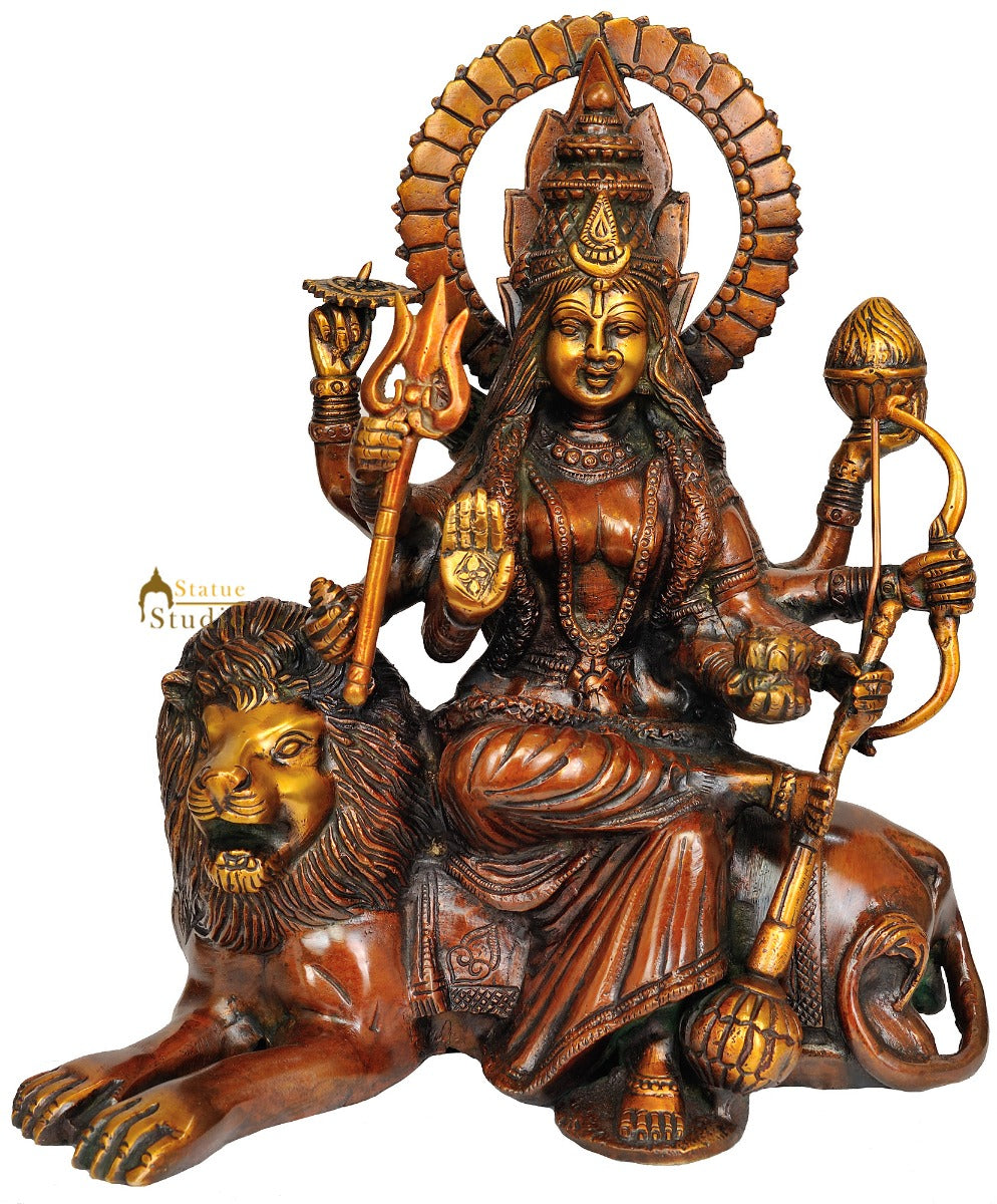 Ashtabhuja Simhavahini Durga Seated on Lion