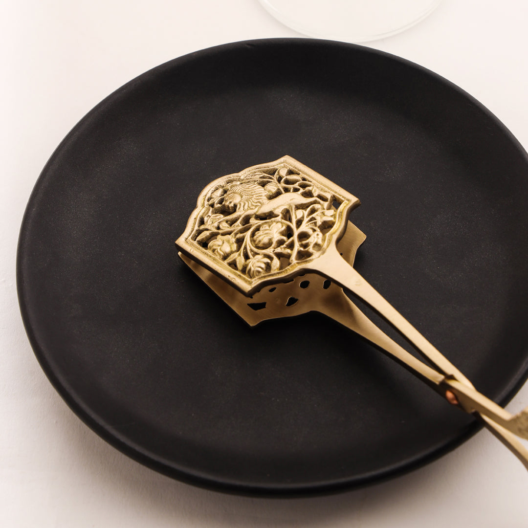 Handcrafted 8-Inch Brass Pastry Tongs – Antique Gold Finish, Sustainable – Image 6