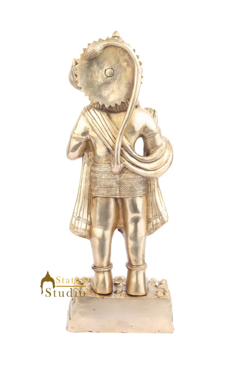 Brass Lord Hanuman Idol Pawan Putra God 17 Inch