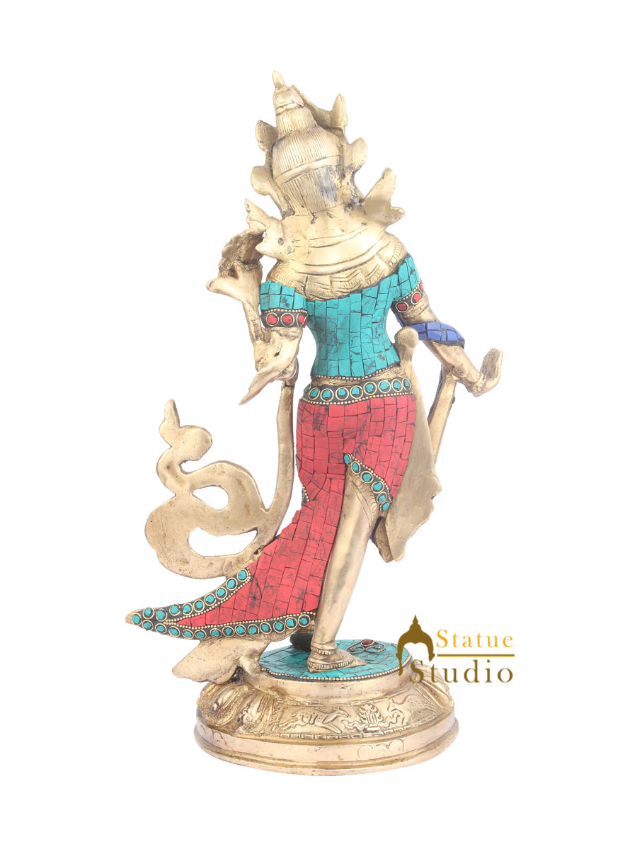 Perfect Home Office Decorative Standing lady Showpiece Inlay Gifting Item 16"