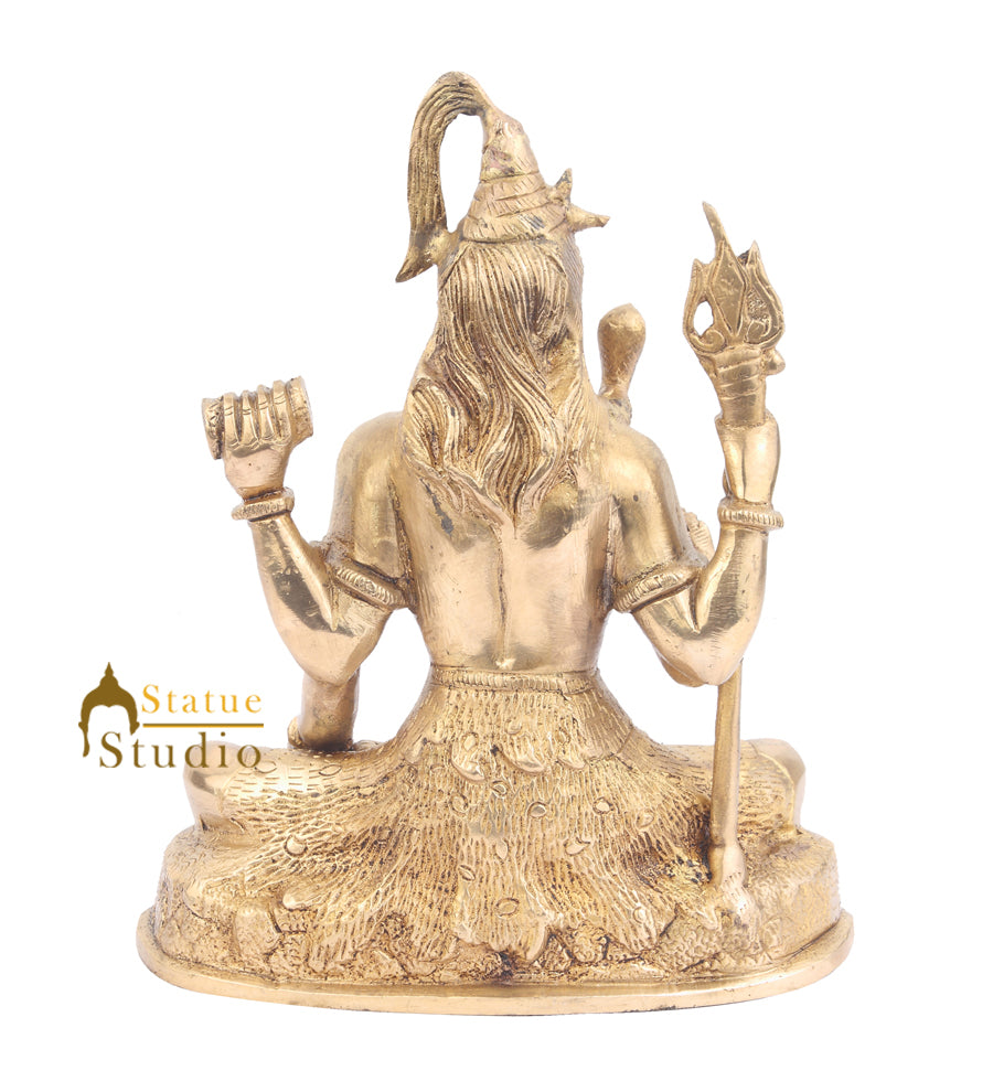 Brass Shankar Bhagwan Blessing Shiva Idol 9"