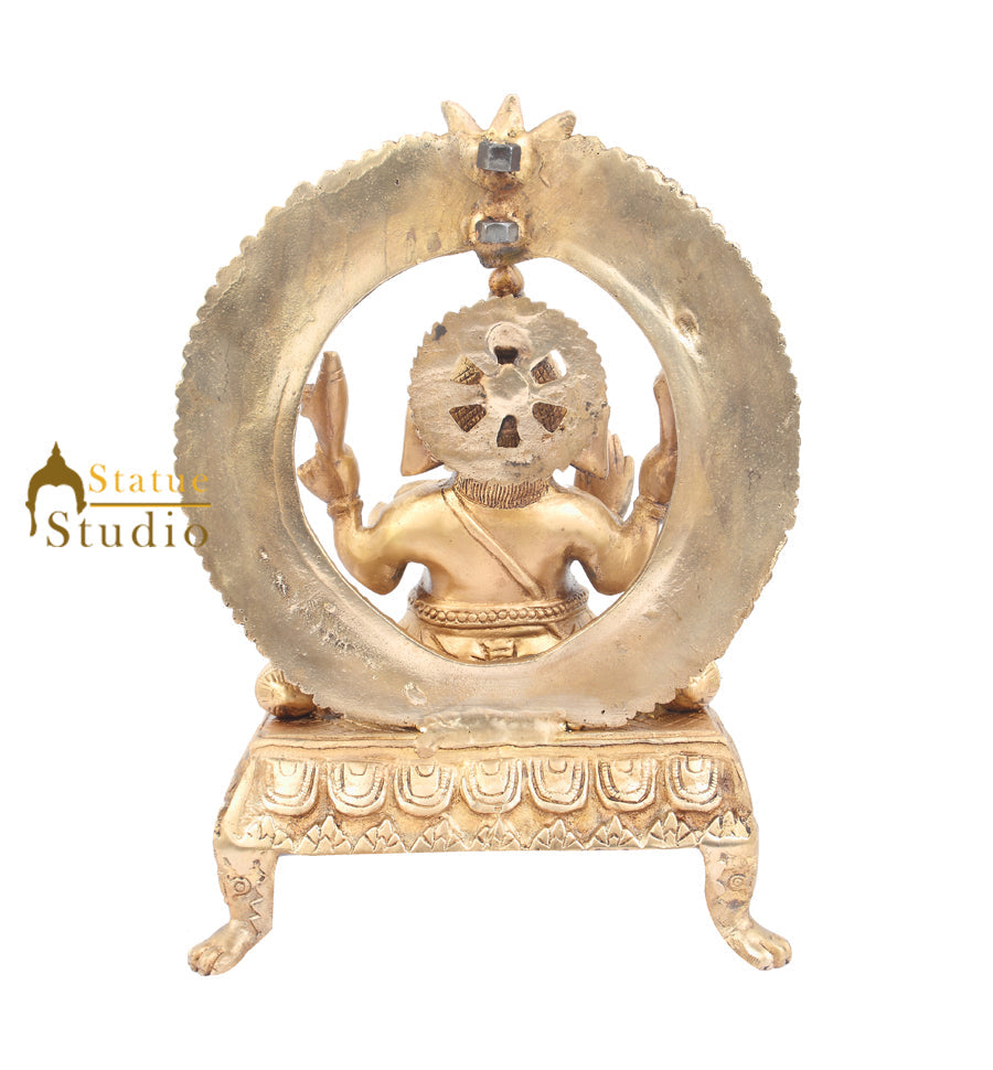 Indian Hindu Deity Lord Ganpati Murti Ganesh Statue Sitting Vastu Décor Gift 15"