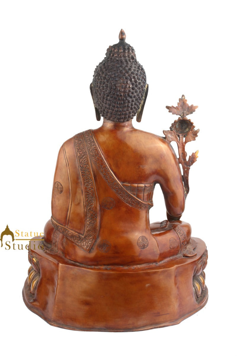 Big Brass Antique Indian Lord Shakyamuni Buddha Décor For Home 32"