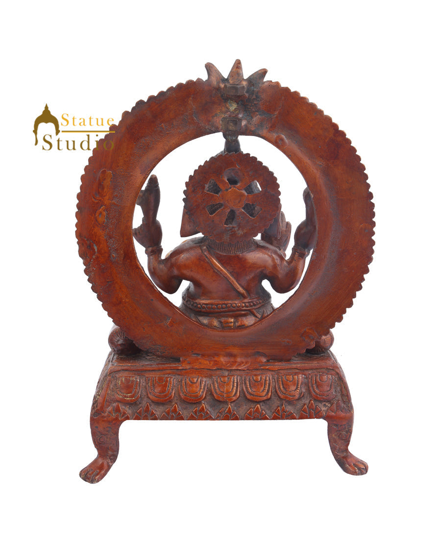 Indian Brass Handicraft Decorative Ganpati Bappa Ganesh Ji Murti Large Vastu 18"