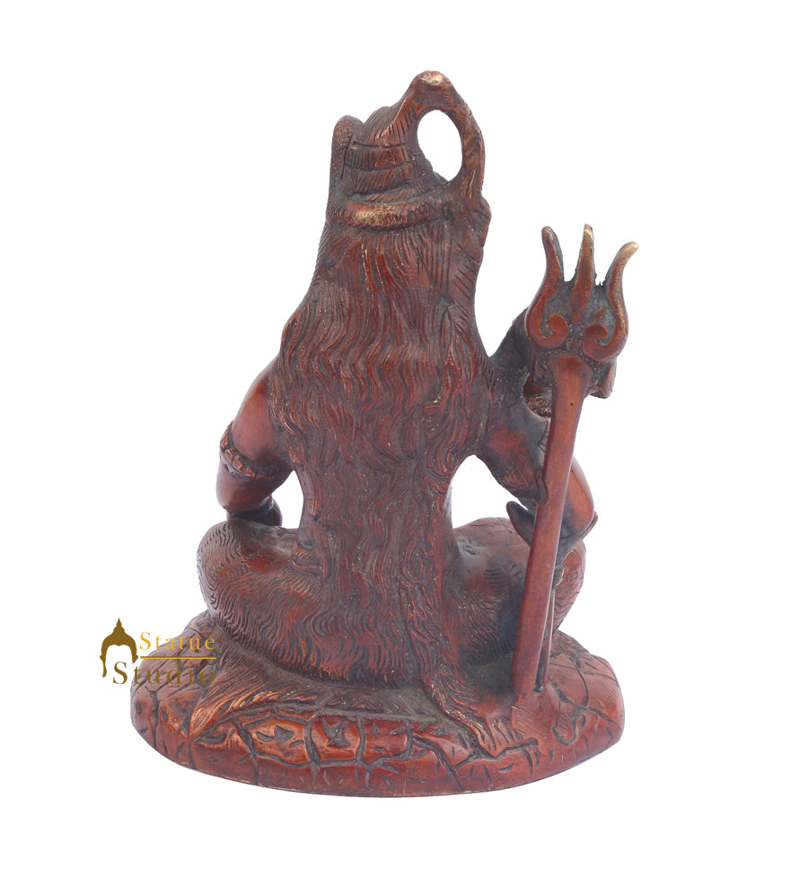 Brass Handicraft Shiva Statue Hindu God Shankar Bhagwan 8 Inch