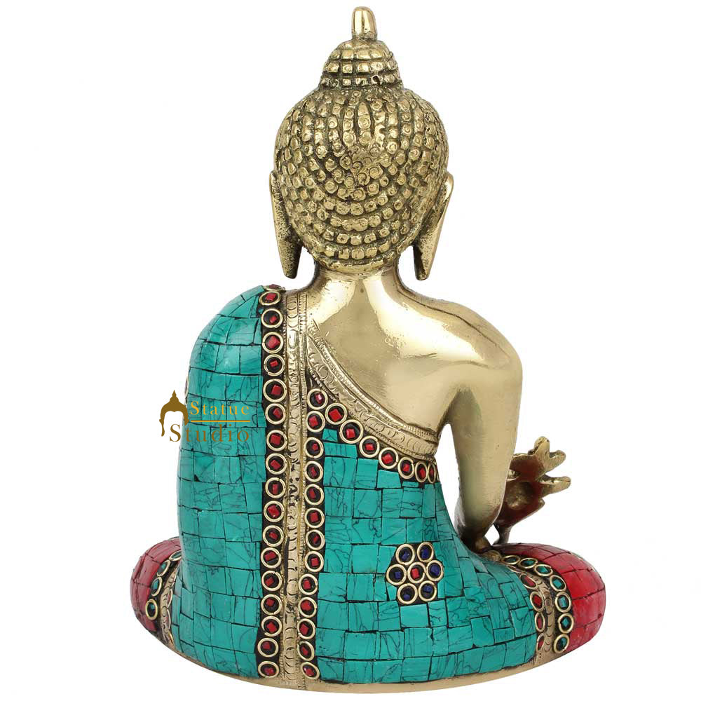 Chinese Tibet Buddhist Bodhisattva Medicine Buddha Lucky Décor Gift Statue 8"