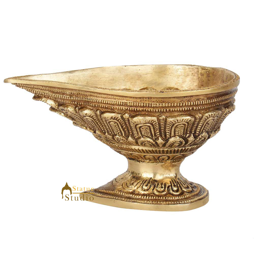 South Indian Style Brass Handmade Diwali Home Temple Antique Décor Diya 3"