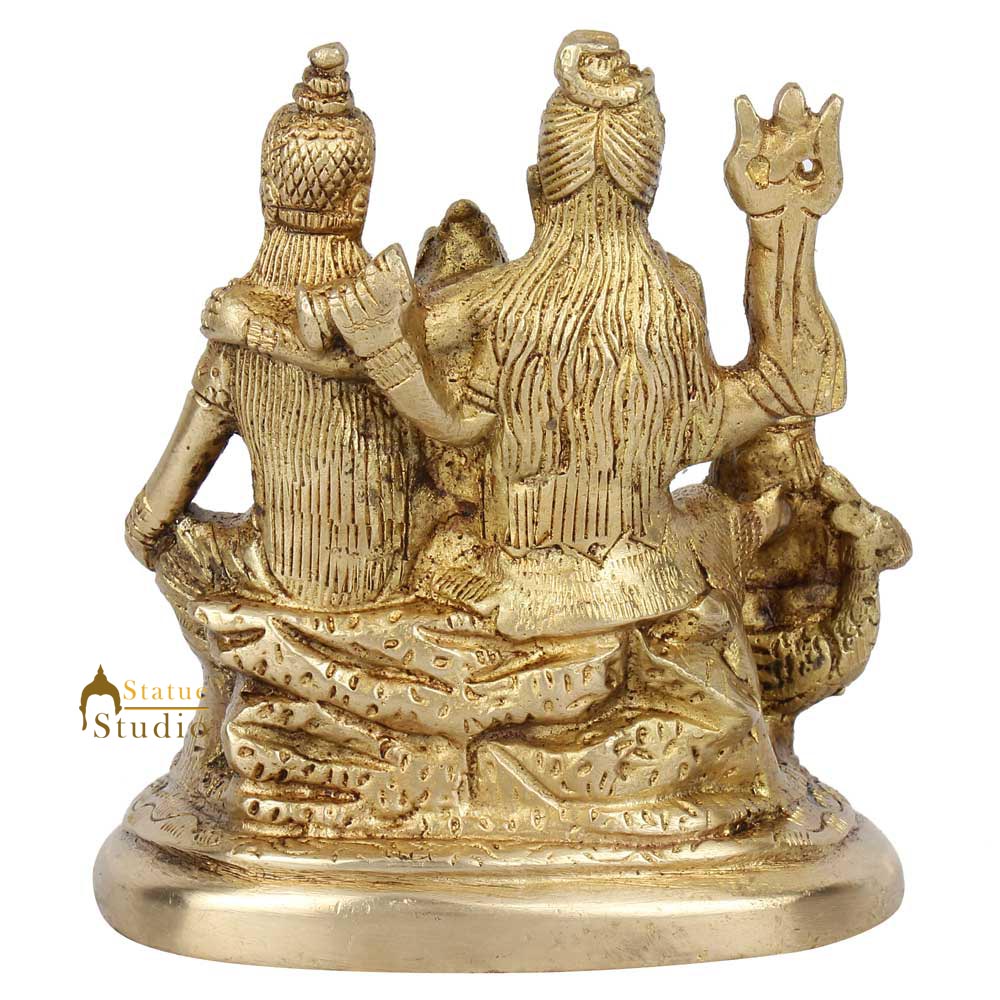 Brass Lord Shiva Parivar Statue For Home Decor 5 Inch