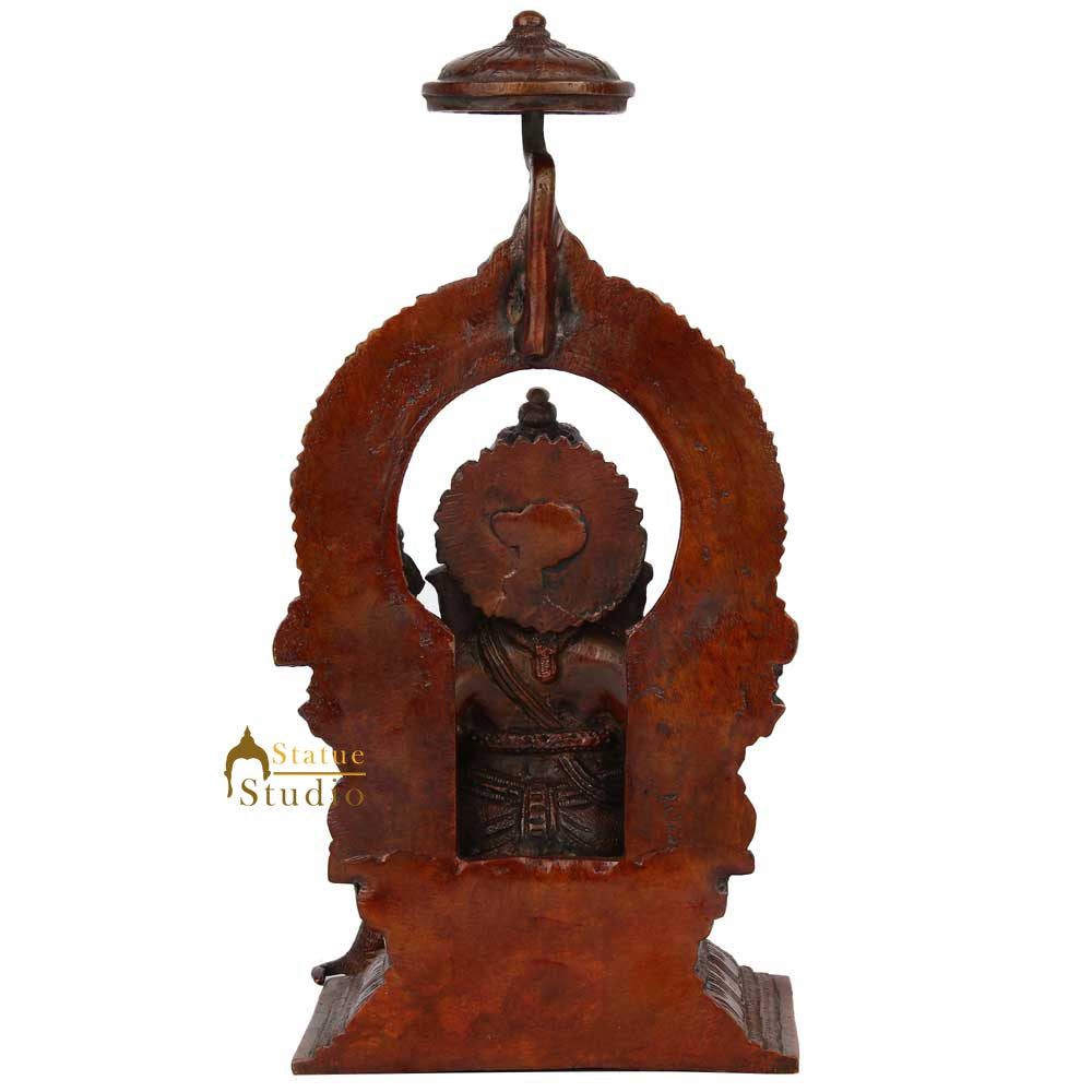Antique Brass Handicraft Lord Ganesha Statue Ganpati Idol Gift Décor Statue 8"