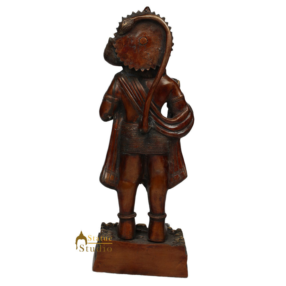 Brass Fine Craft Standing Hanuman Statue For Home Décor Lucky Gift 1.5 Feet