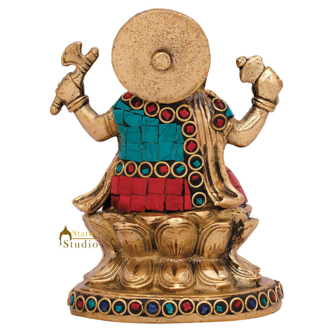 Indian Hindu Elephant God Ganesh Idol Ganpati Murti Lucky Gift Décor Statue 5"