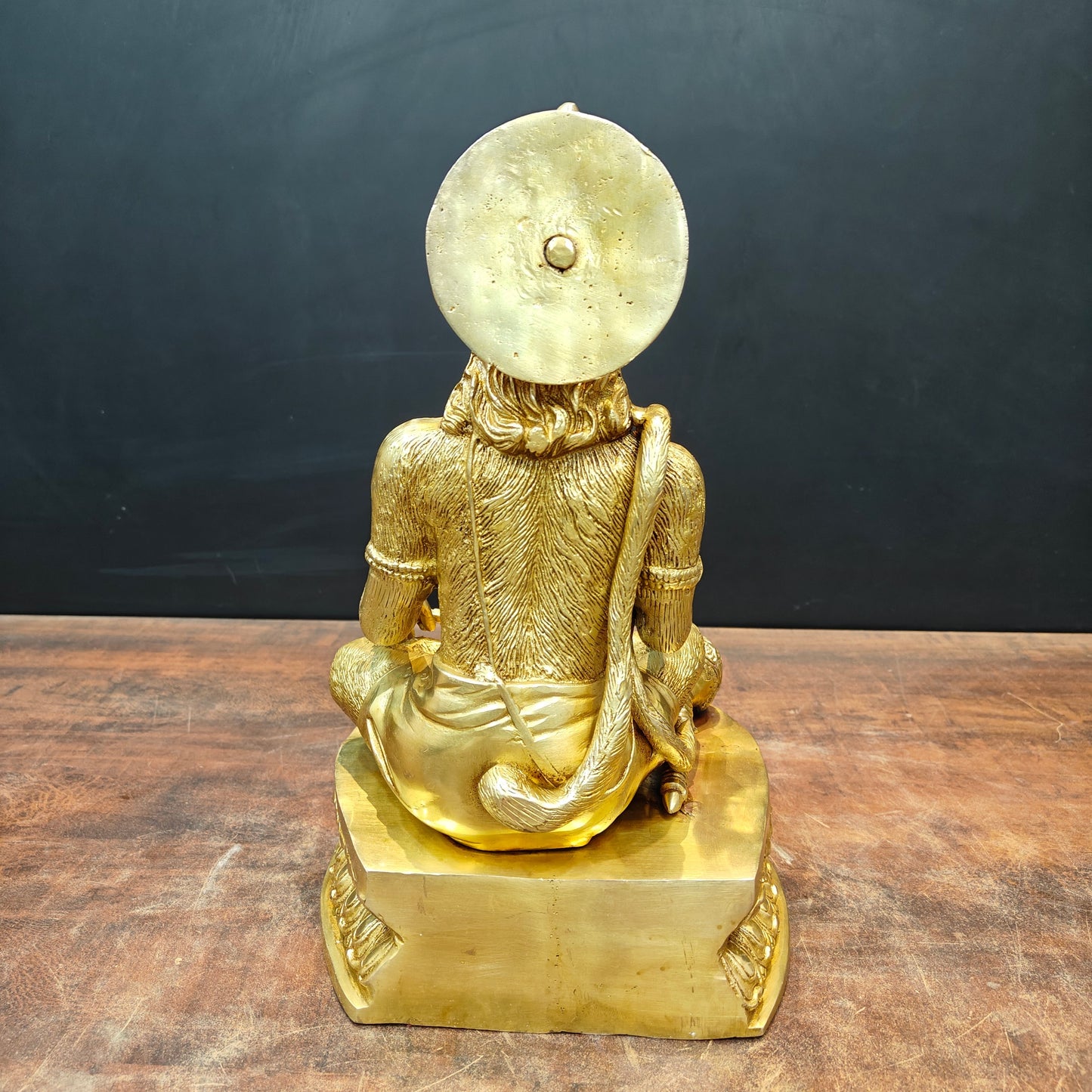 Brass Sitting Hanuman Statue For Home Temple Decor Showpiece 15 Inch