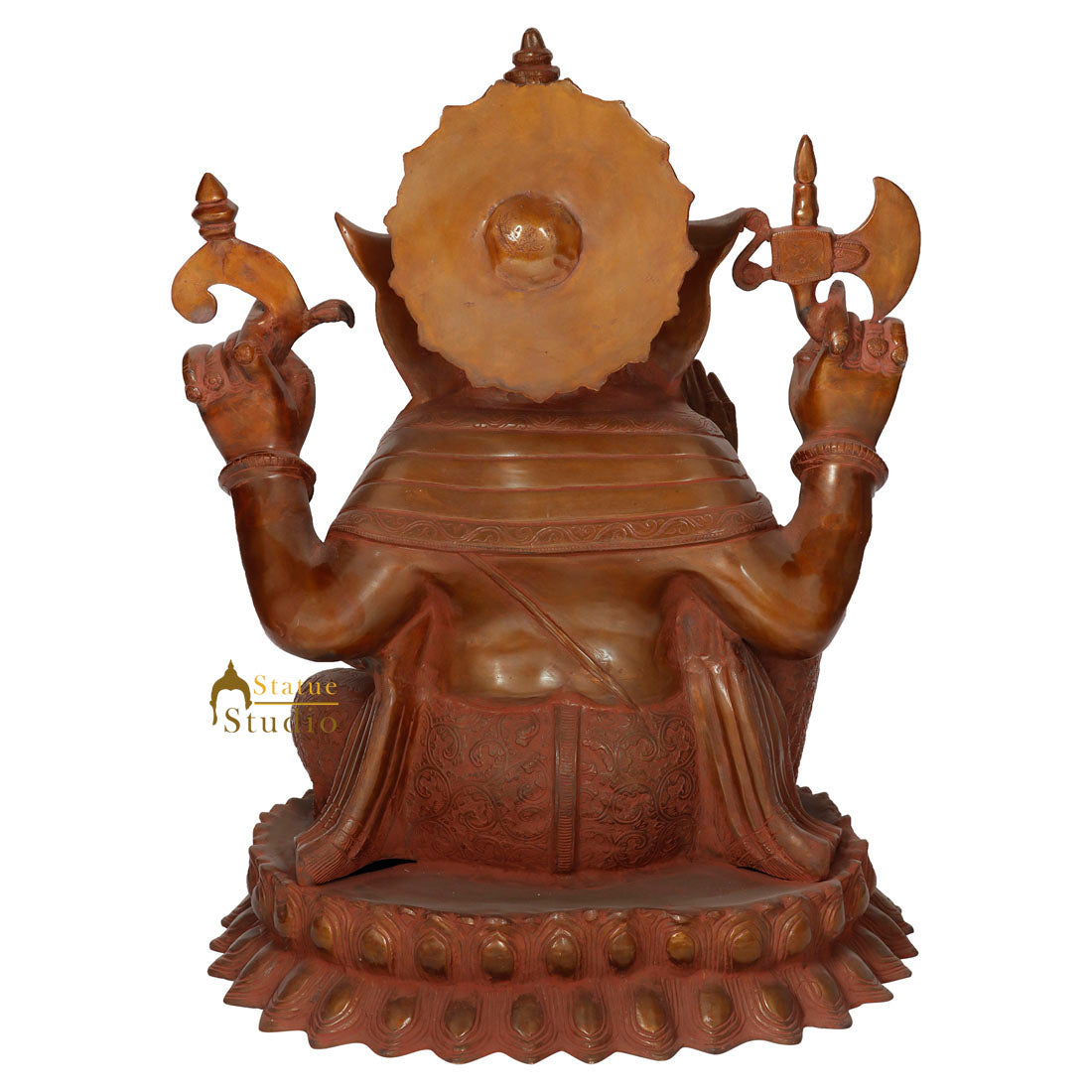 Large Antique Finish Lord Ganpati Murti Fine Ganesh Lucky Décor Gift Statue 22"