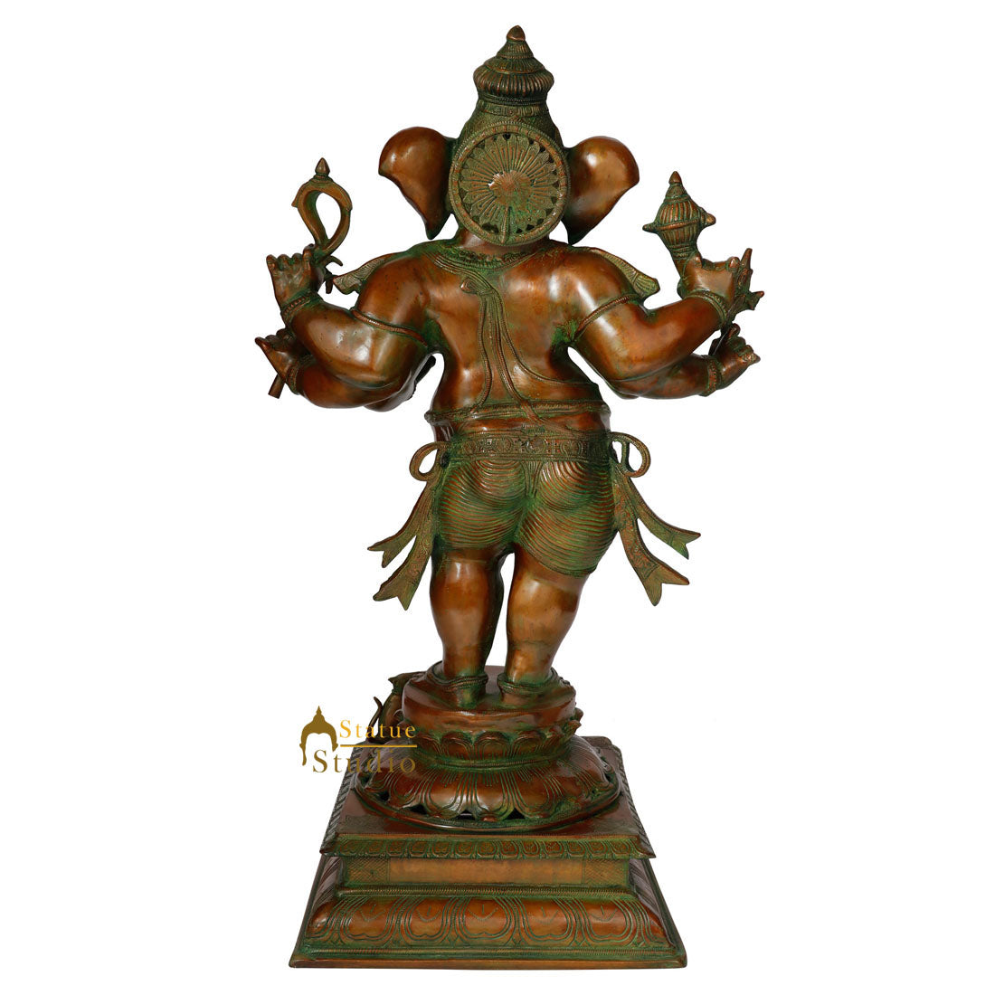 Large Size Indian Deity Ganesha Statue Ganpati Standing Idol Lucky Décor 3 Feet