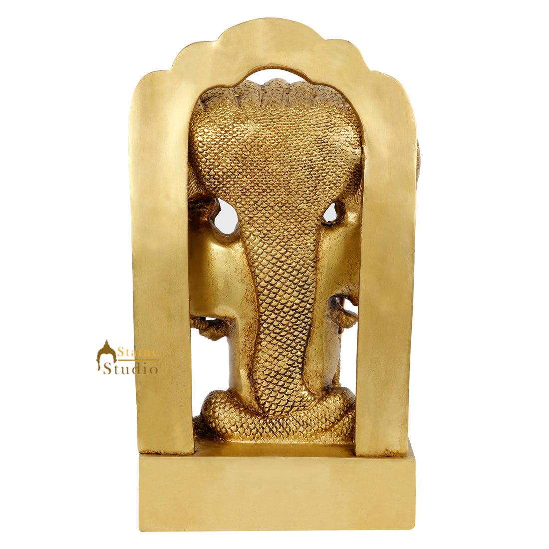 Brass Hindu Trinity God Lord Vishnu Multiple Head Statue Décor Idol Showpiece 14"