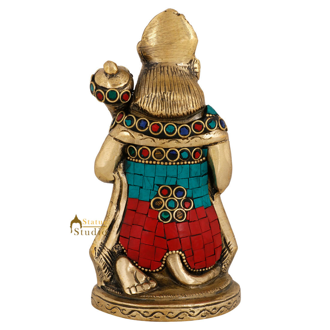 Indian Handicraft Mahabali Powerful Lord Hanuman Statue Temple Décor Idol 6"