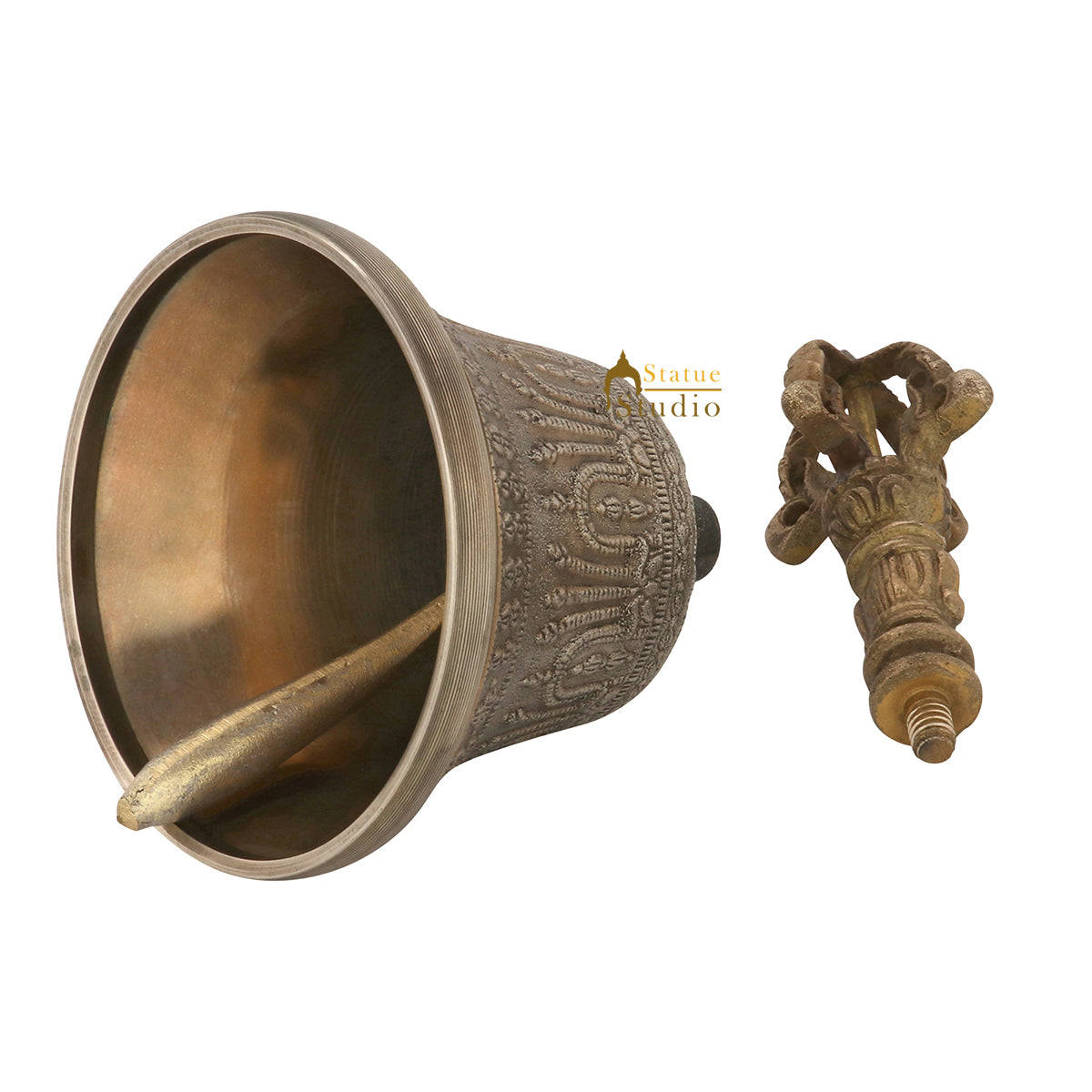 Indian Brass Handmade Nice Sound Nepali Buddhism Temple Bell Chakra Prayer