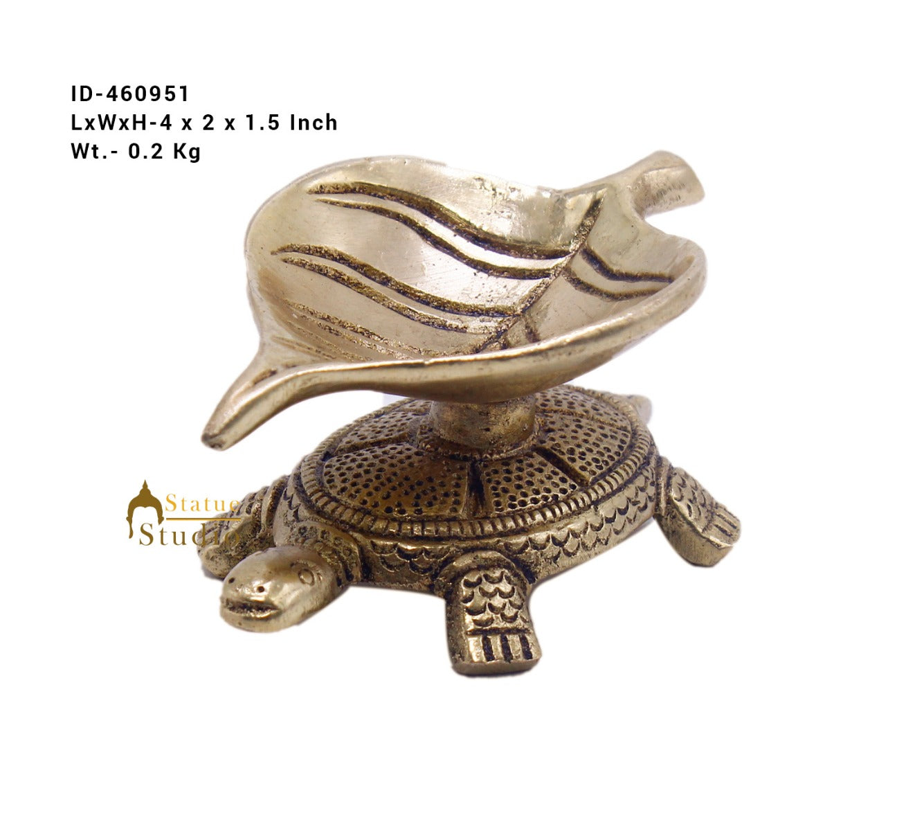 Brass Feng Shui Vastu Tortoise Diya Home Diwali Décor Gift 1.5"