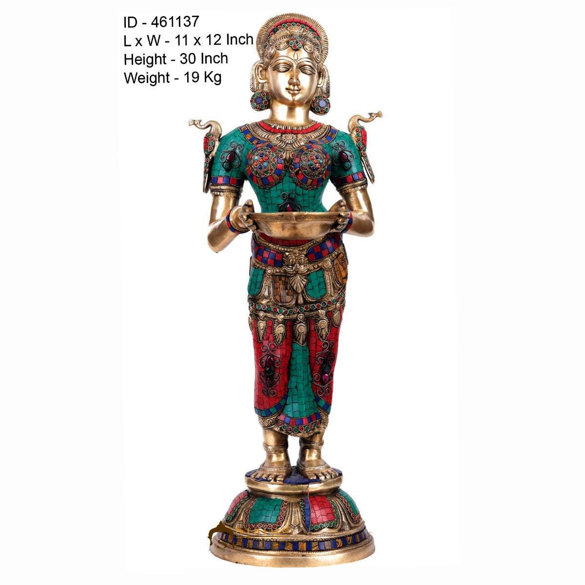 Brass Deeplakshmi Idol Laxmi Statue Exclusive Finish Home Diwali Décor 2.5 Feet