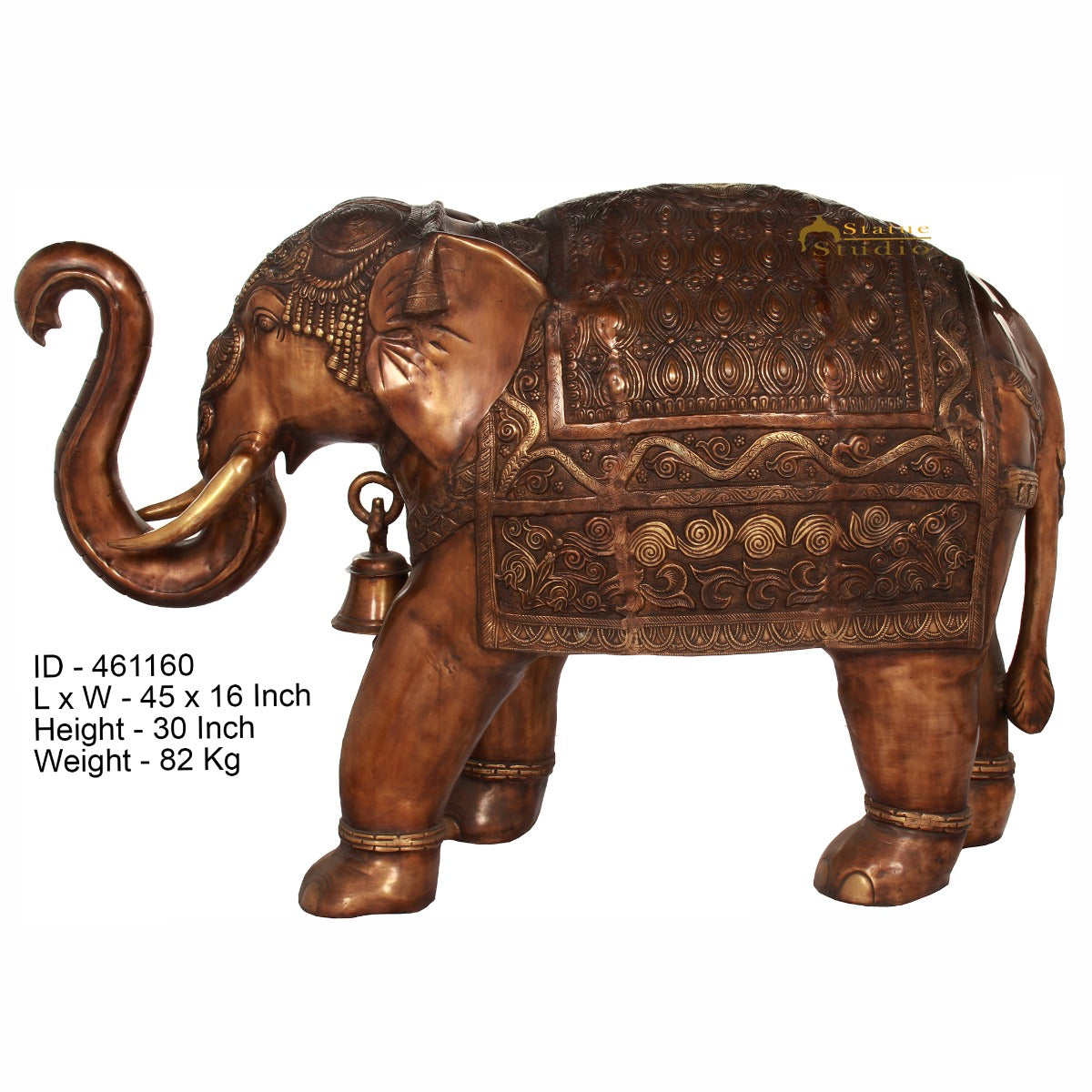 Brass Large Size Elephant Figurine For Home Garden Décor Showpiece 2.5 Feet