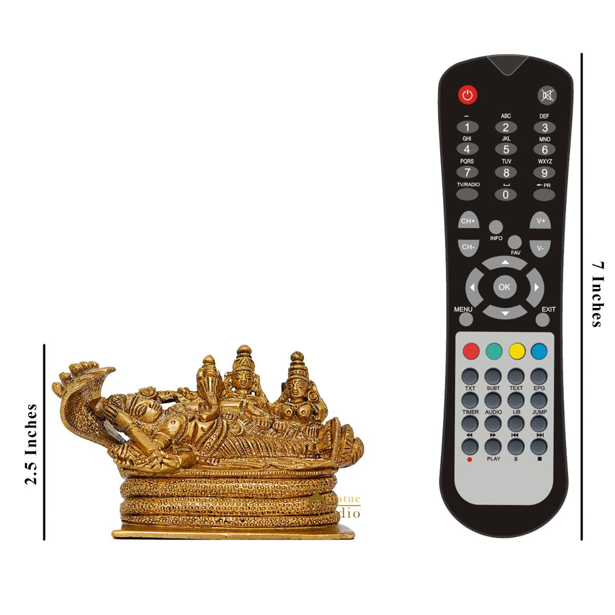 Brass Vishnu Laxmi Idol For Home Pooja Room Decor Small Statue 3"