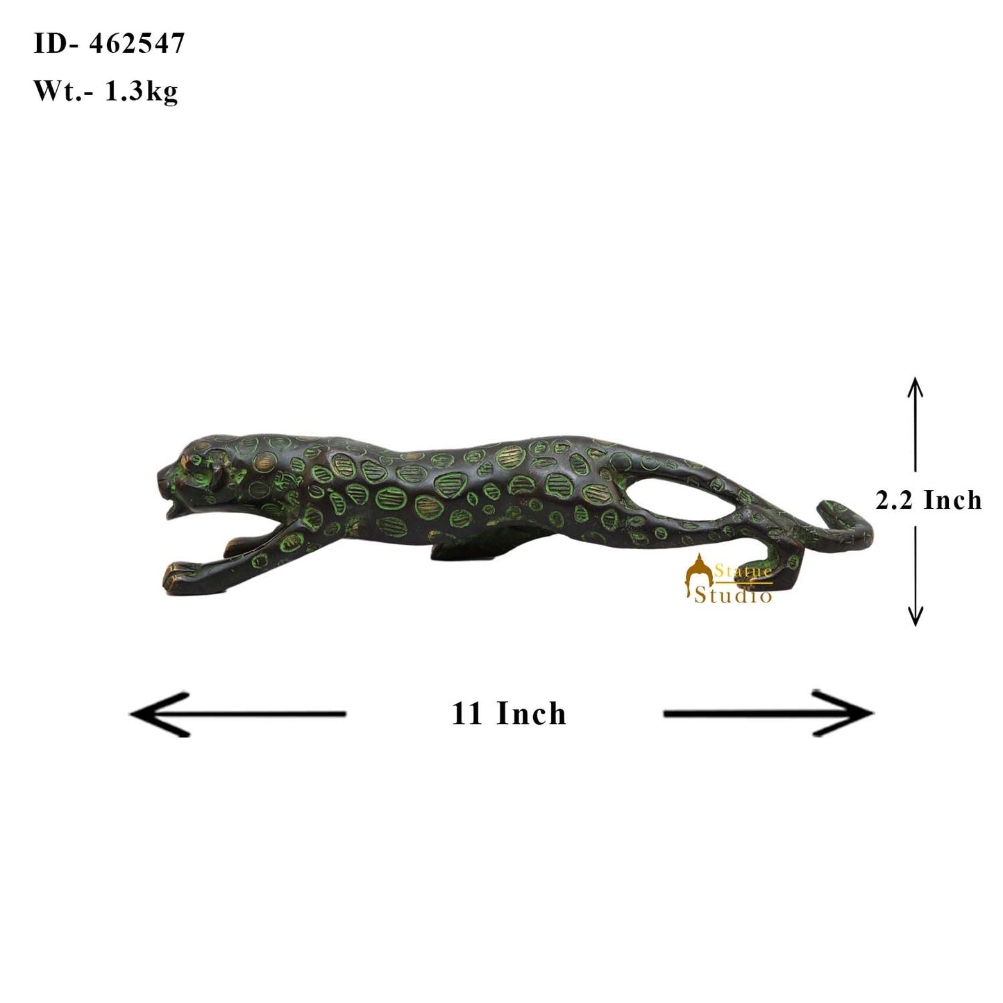 Brass Antique Leopard Decorative Showpiece For Home Room Table Decor 2"