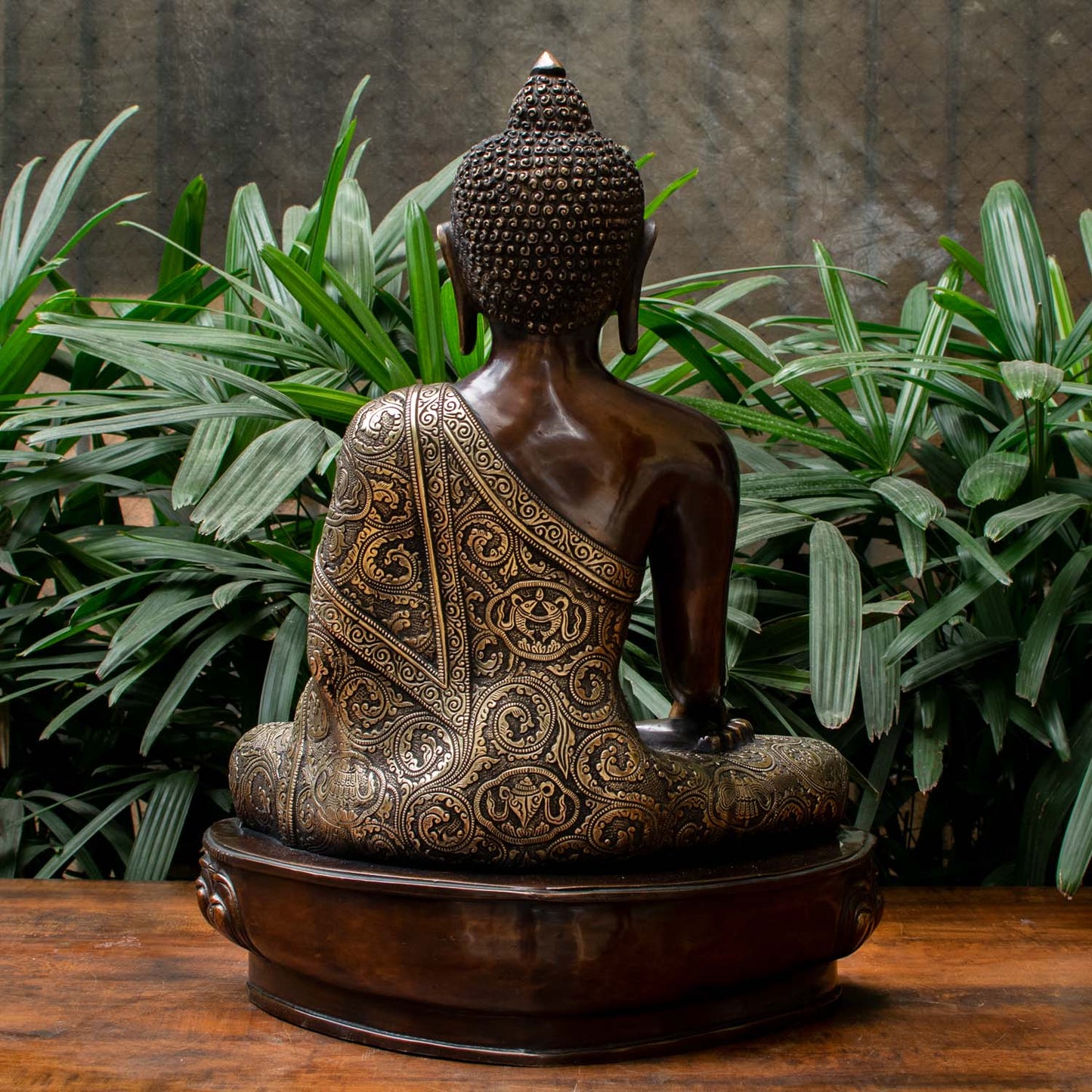 Brass Large Buddha Statue Antique Finish For Home Decor 2 Feet