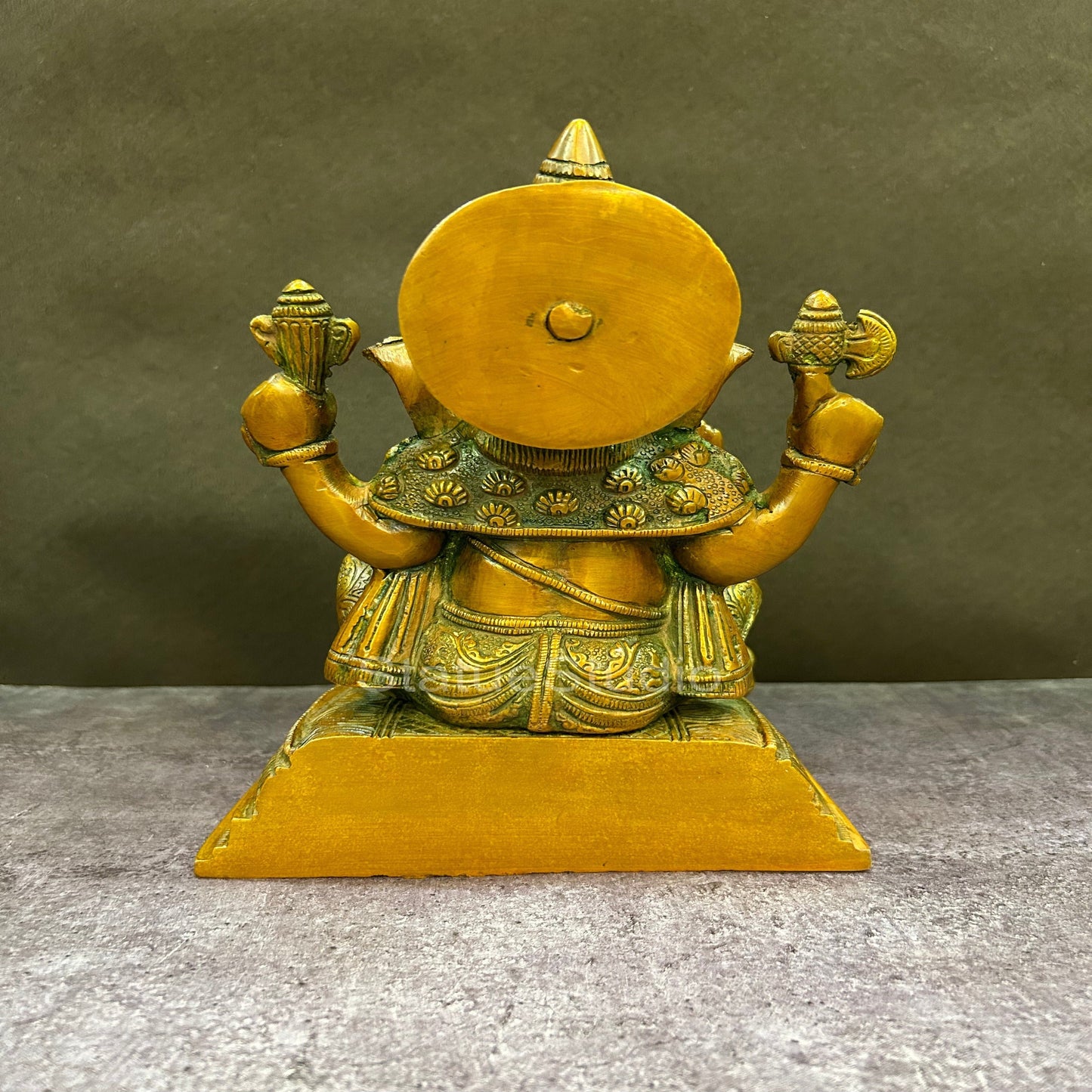 Brass Unique Handcraft Ganesha Idol Copper Patina Finish For Home Decor 9"