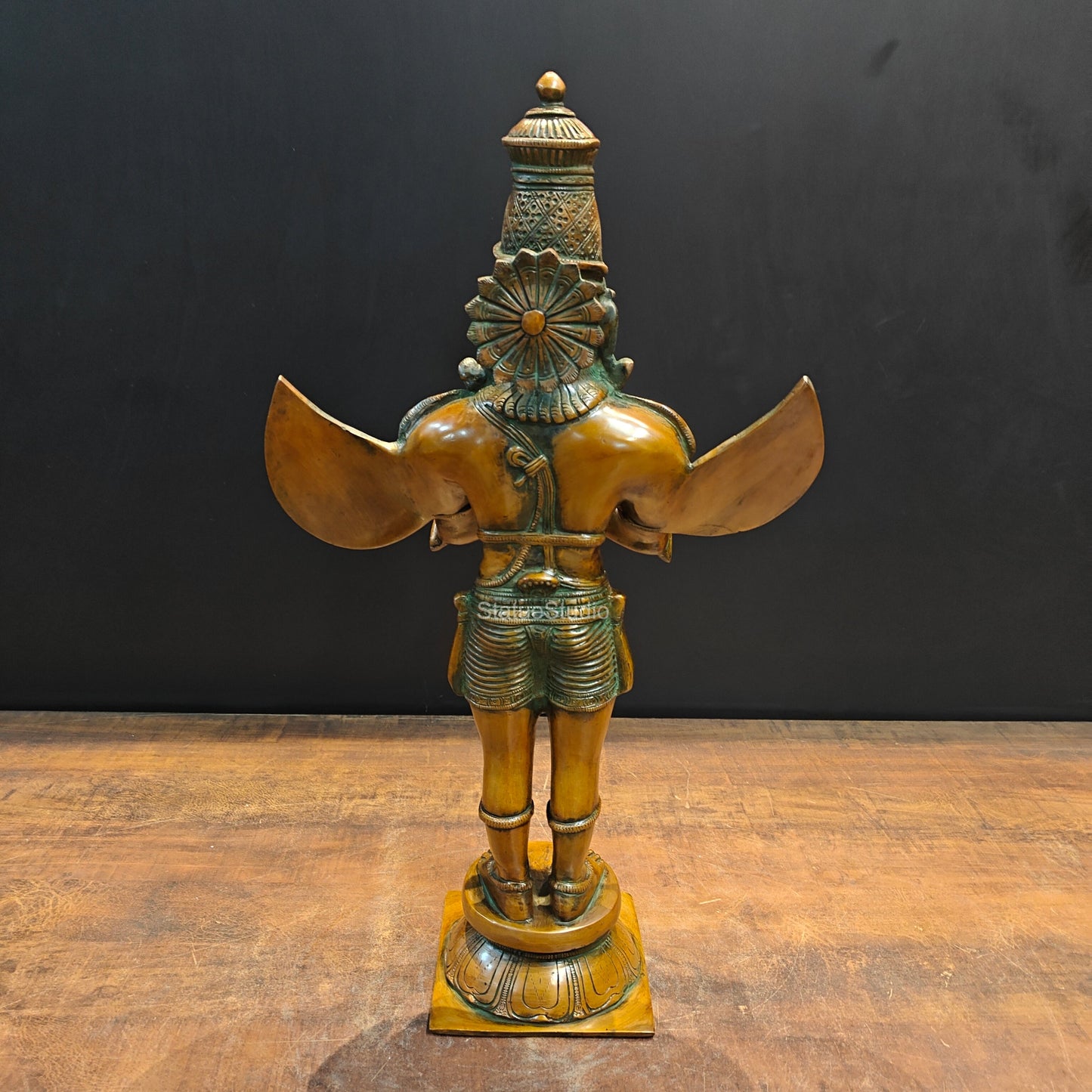 Brass Standing Garuda Statue Copper Patina Finish 2 Feet