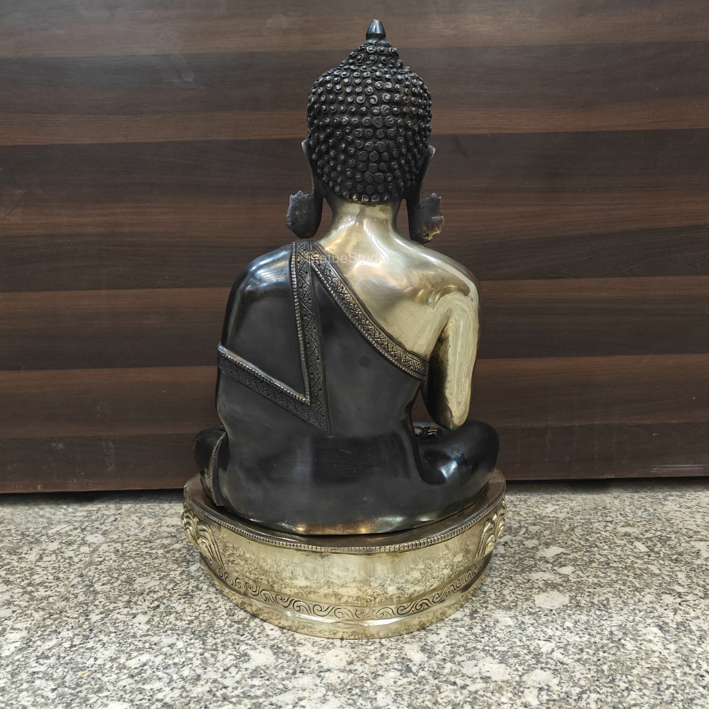 Brass Buddha Statue Antique Finish For Home Decor 20 Inches