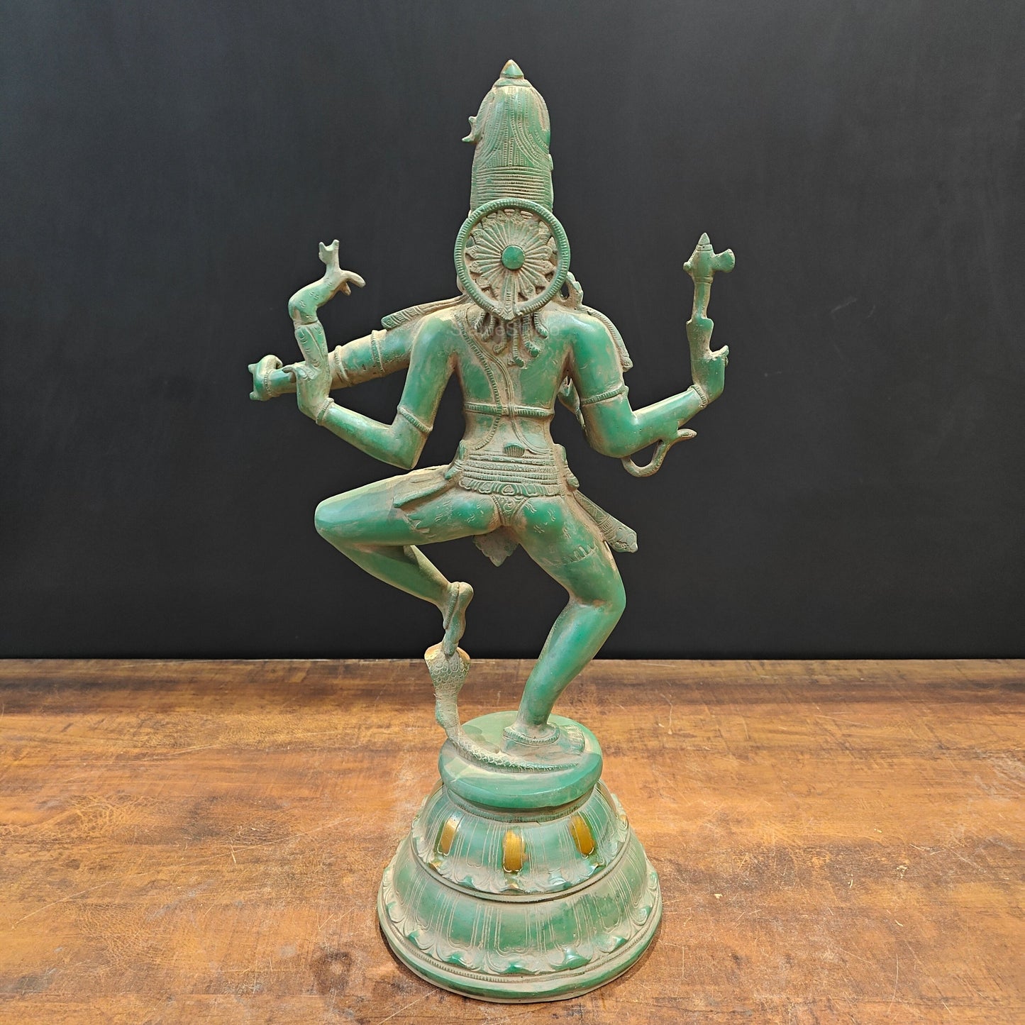 Brass Vintage Dancing Shiva Idol Nataraja Sculpture 22 Inch