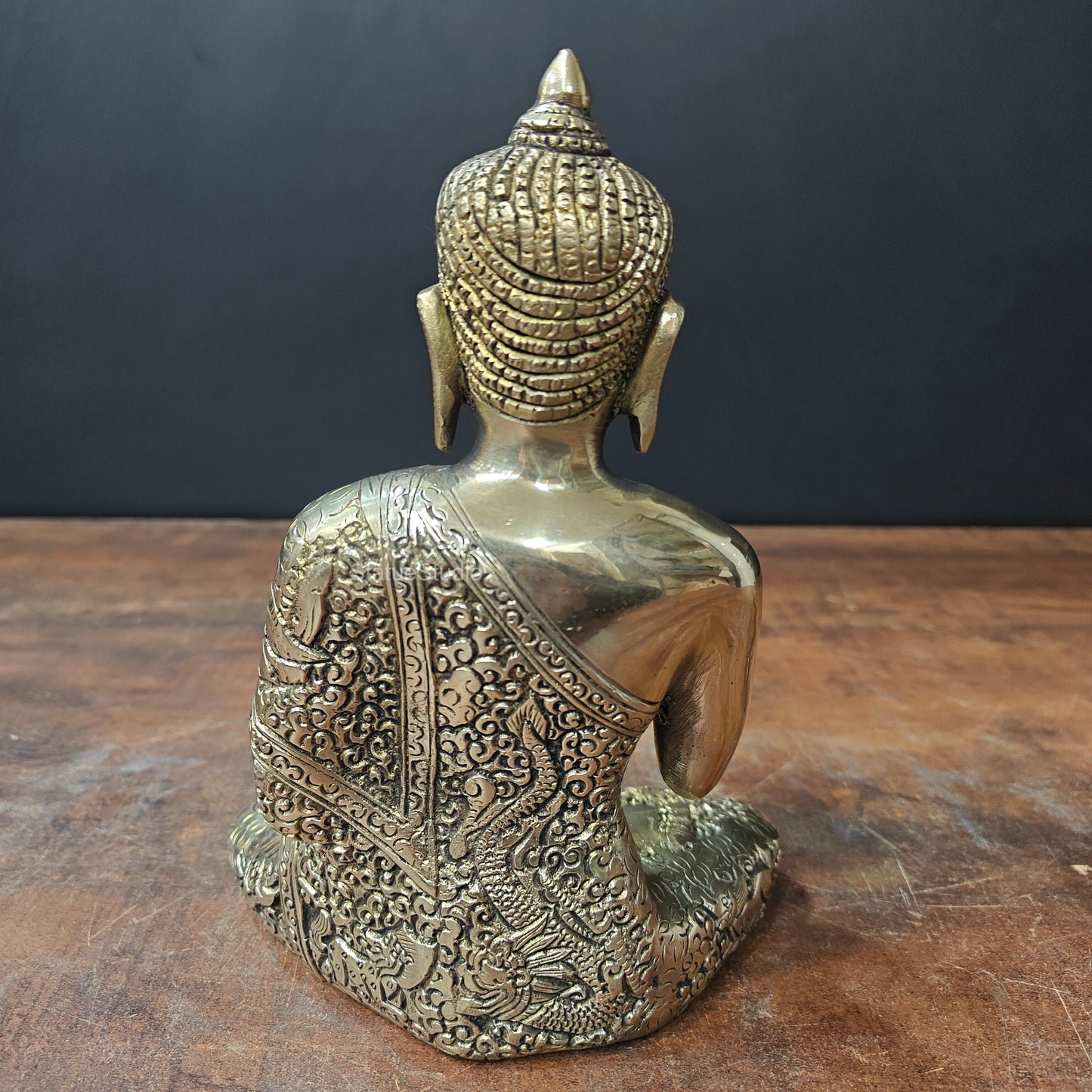 Brass Blessing Buddha Statue 8 Inch