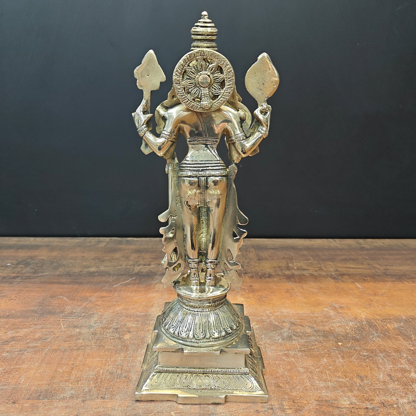 Brass Standing Vishnu Statue For Home Decor 14.5 Inch