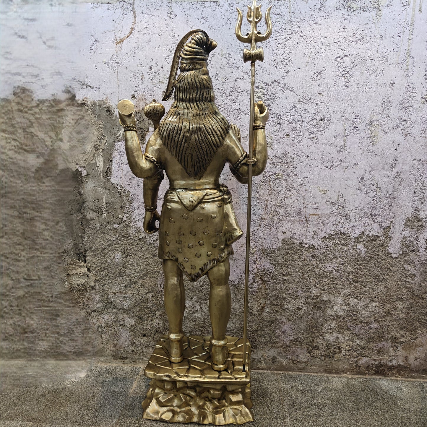 Brass Large Majestic Standing Lord Shiva Statue 7 Feet