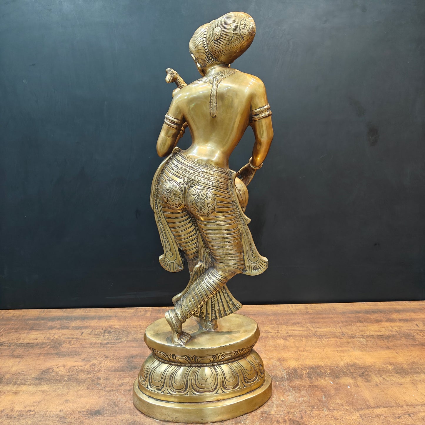 Brass Large Size Standing Goddess Saraswati Idol 3 Feet