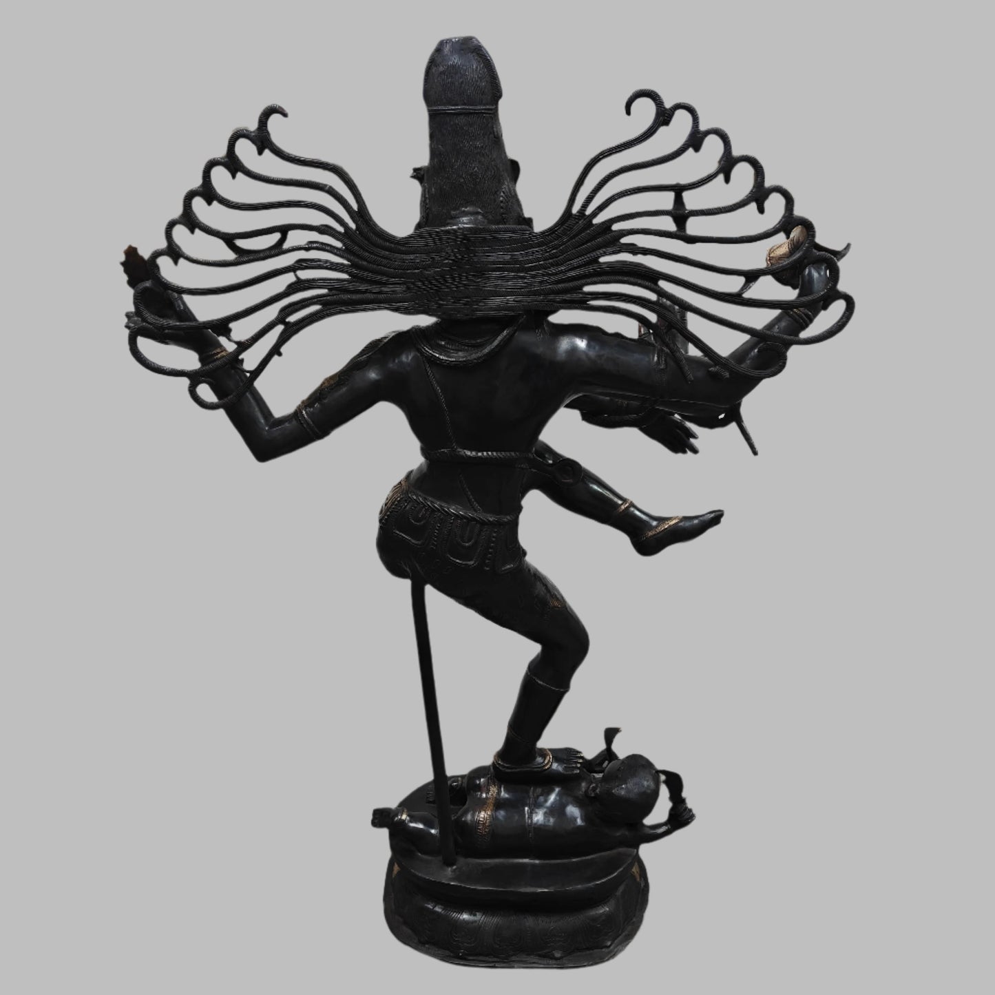 Brass Large Nataraja Statue Dancing Shiva Black Patina Finish 5 Feet