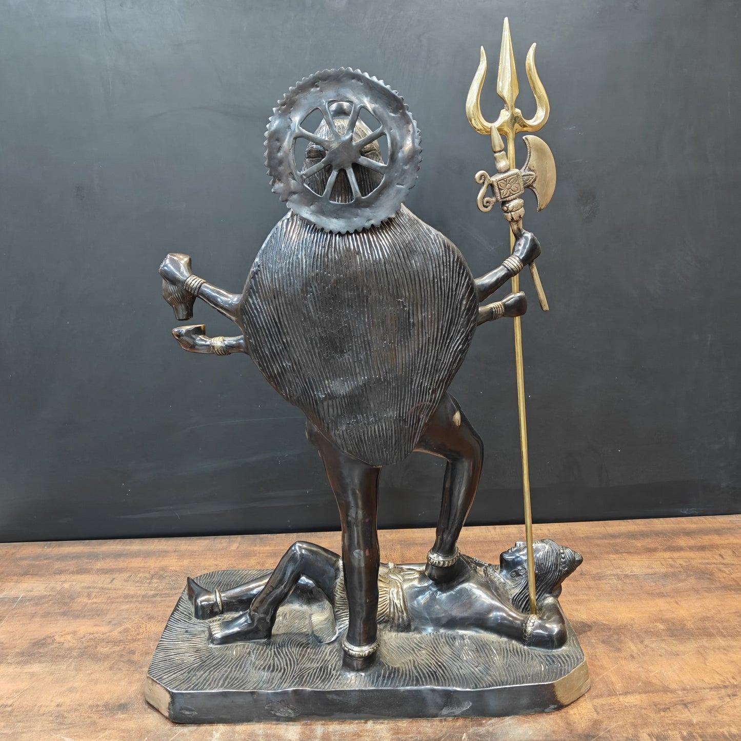 Brass Divine Goddess Universal Mother Kali Statue Black Patina Finish 3 Feet