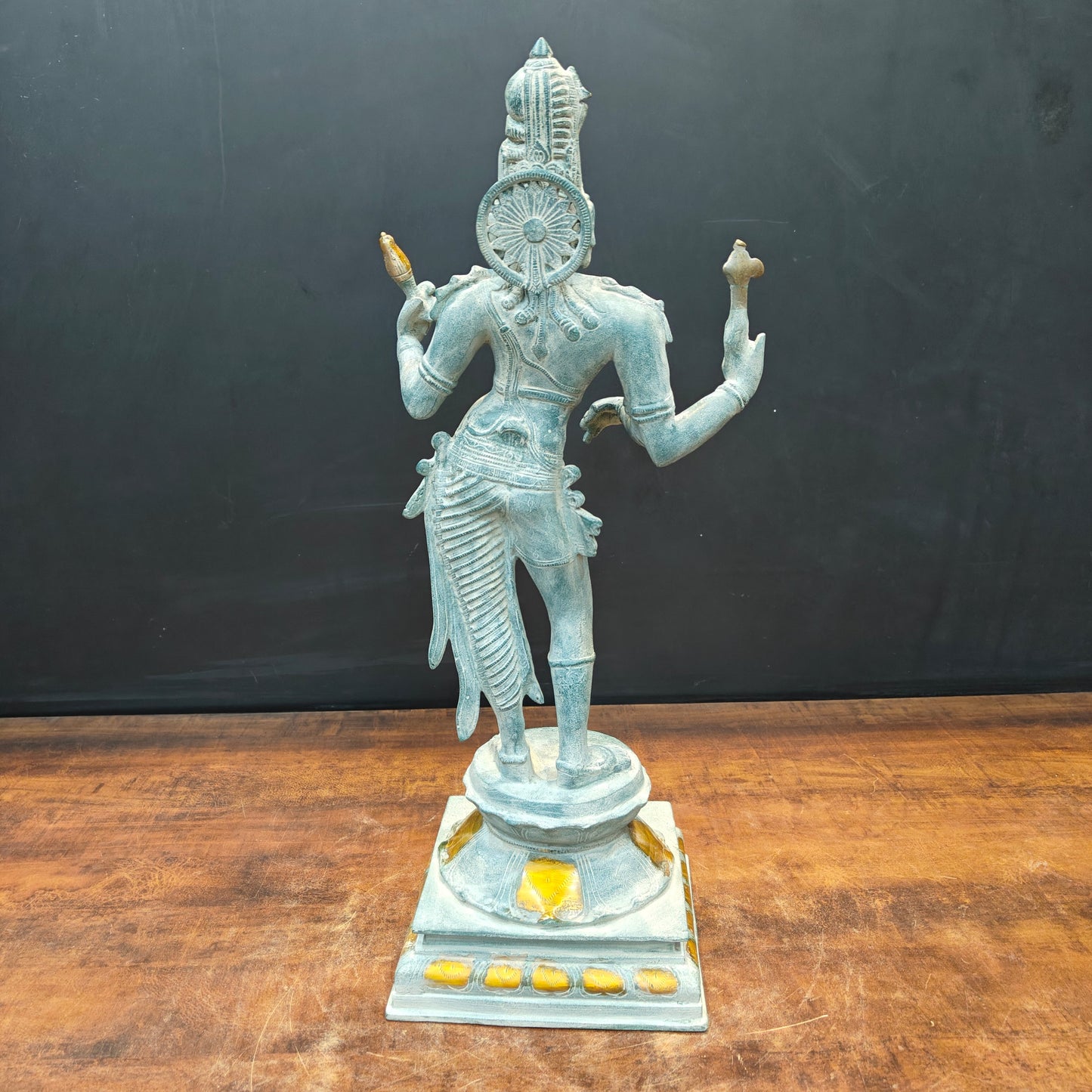 Brass Ardhanarishvara Statue Shiva Shakti Idol Antique Finish 2 Feet