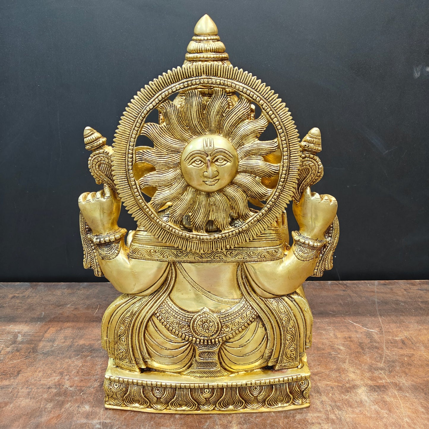 Brass Superfine Ganesha Statue Golden Finish 20 Inch