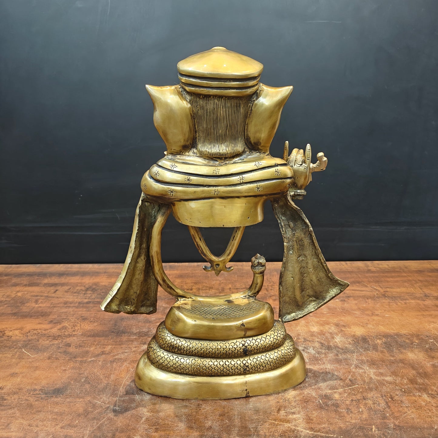 Brass Stylized Fluting Ganesha Statue For Home Decor 19 Inches