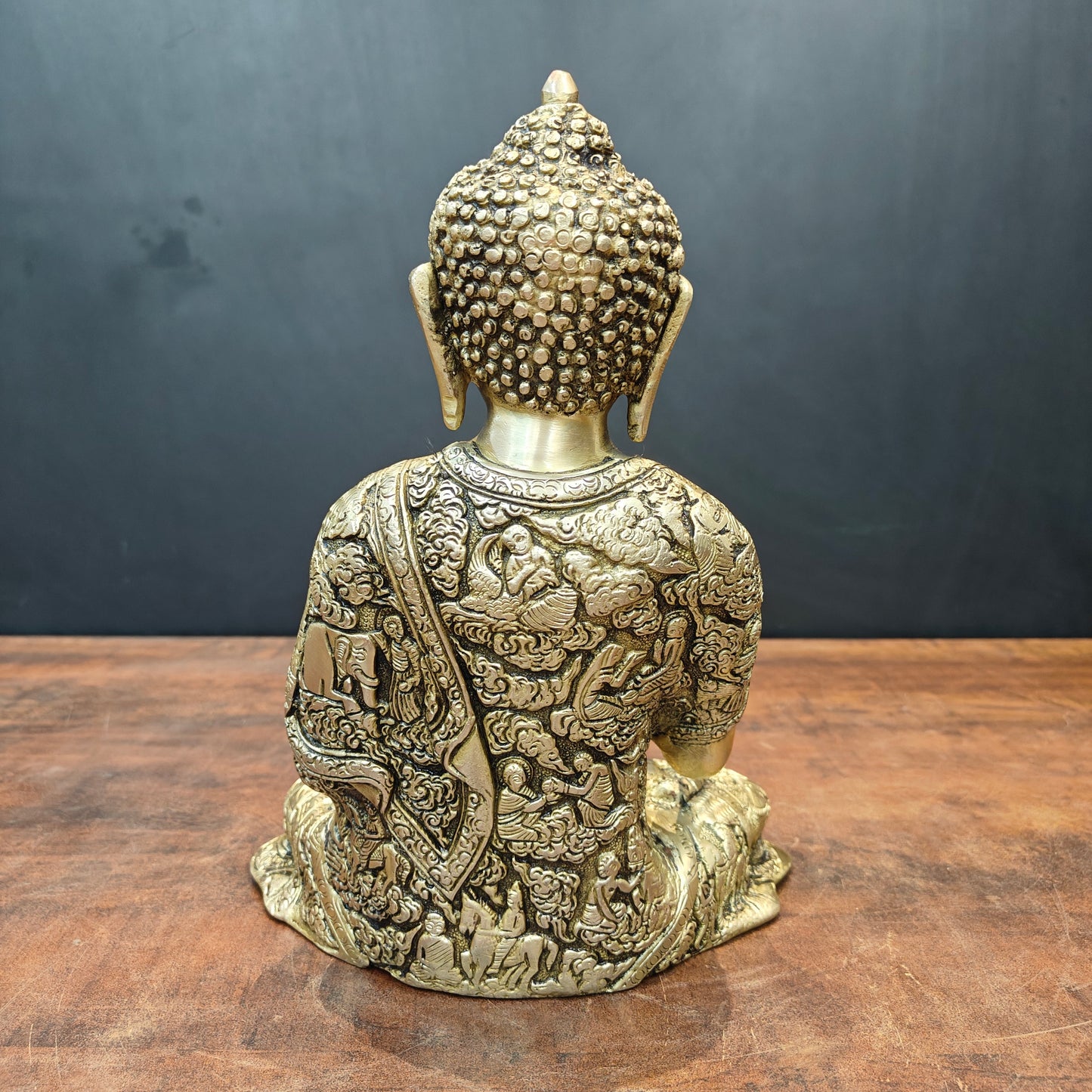 Brass Blessing Buddha Statue Antique Finish For Home Decor 11 Inch