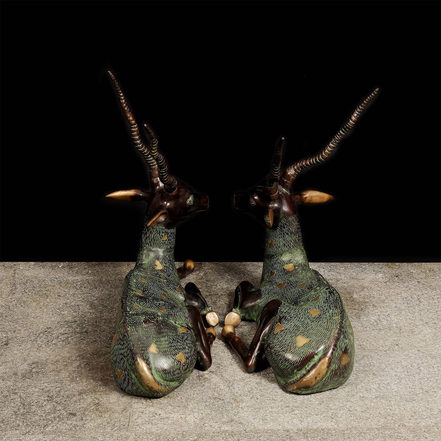 Brass Large Deer Pair Decorative Showpiece Animal Figurine 3 Feet