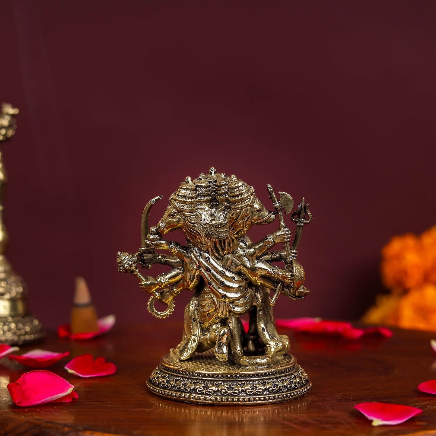 Brass Superfine Panchmukhi Hanuman Idol 3 Inch